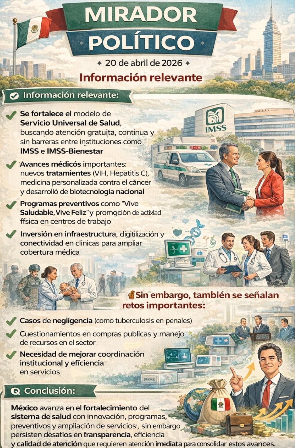 México avanza en el fortalecimiento del sistema de salud con innovación, programas preventivos y ampliación de servicios